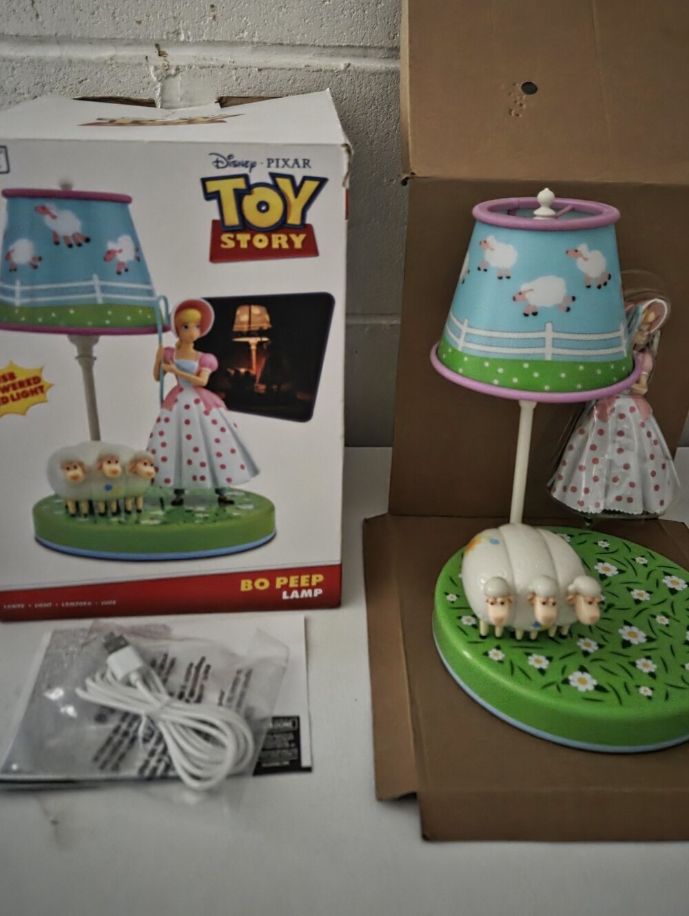 2019 Disney Pixar Toy Story Bo Peep Kids Lamp in Blue & Green